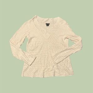 🌥️Calvin Klein vneck open knitted long sleeve top